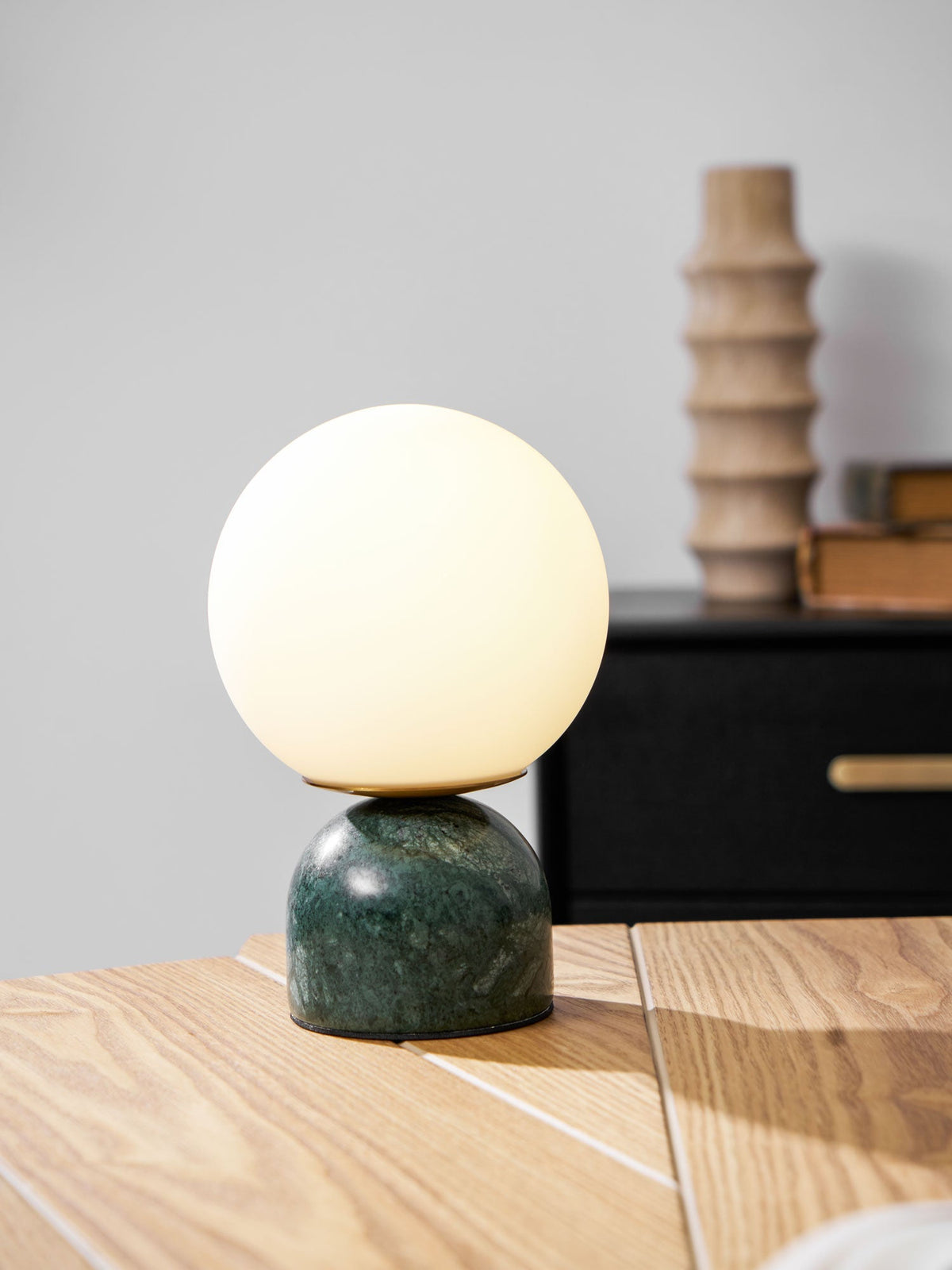 Sylas Marble Table Lamp — White Glass Orb