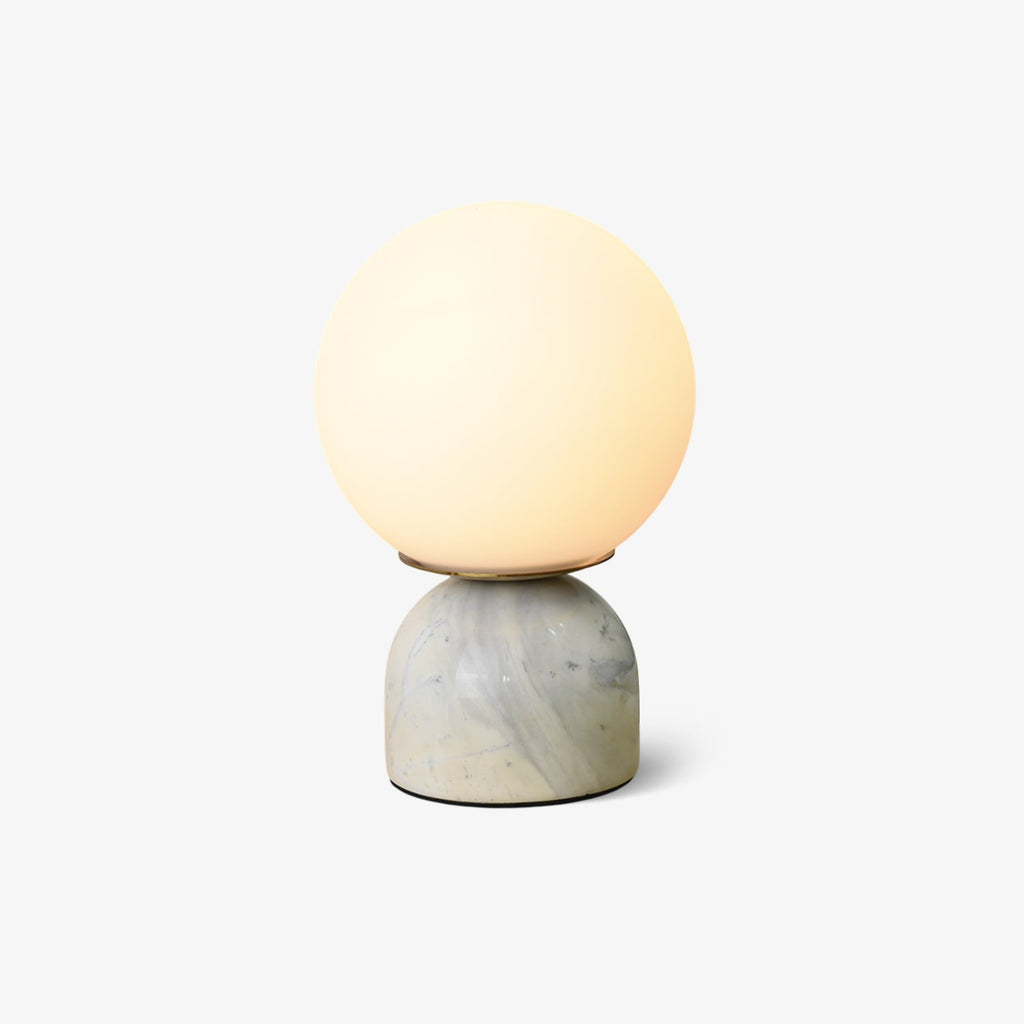Sylas Marble Table Lamp — White Glass Orb