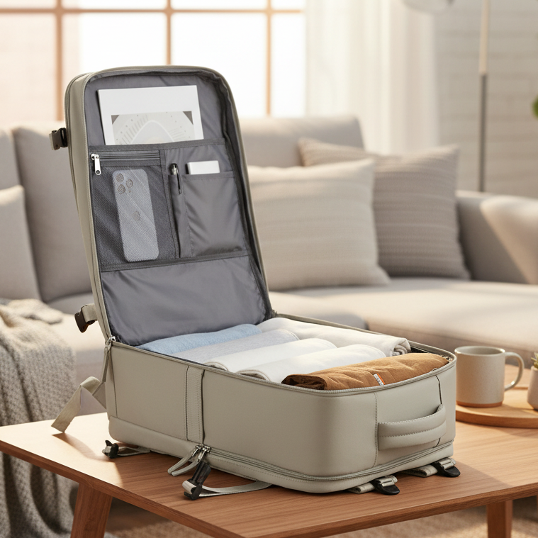 Bagaglio a mano VoyageLite con scomparti intelligenti e design ideale per i viaggi
