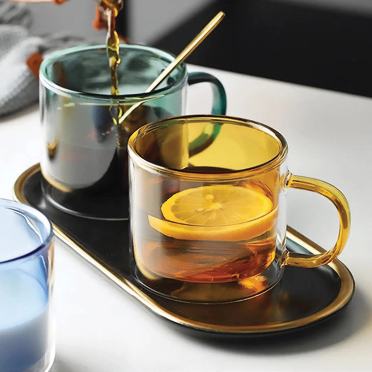 Tasse en verre ambré - Tasse à café et thé durable et résistante à la chaleur
