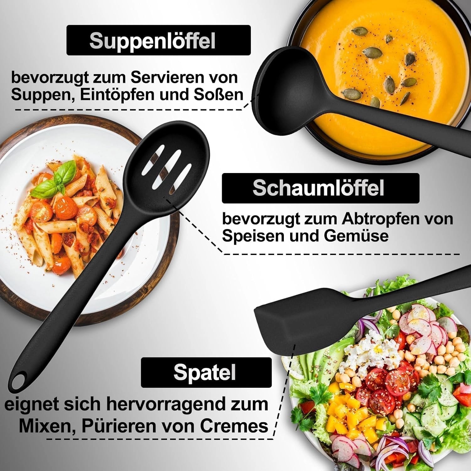 Set Alat Dapur Silikon Gading - Anti Lekat, Tahan Panas, Ergonomik