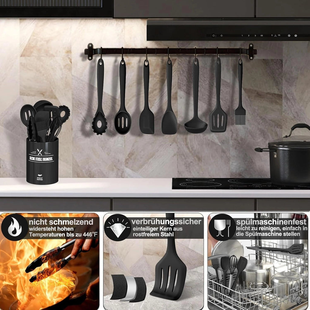 Set Alat Dapur Silikon Gading - Anti Lekat, Tahan Panas, Ergonomik