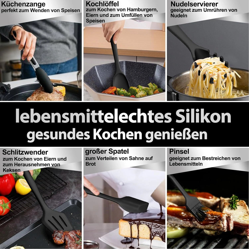 Set Alat Dapur Silikon Gading - Anti Lekat, Tahan Panas, Ergonomik