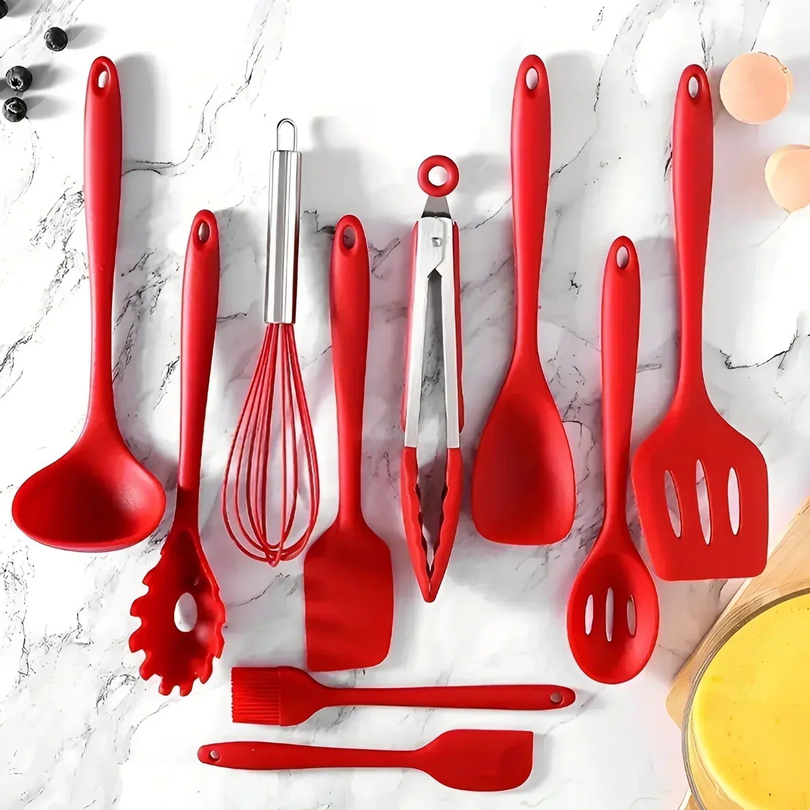 Set Alat Dapur Silikon Gading - Anti Lekat, Tahan Panas, Ergonomik
