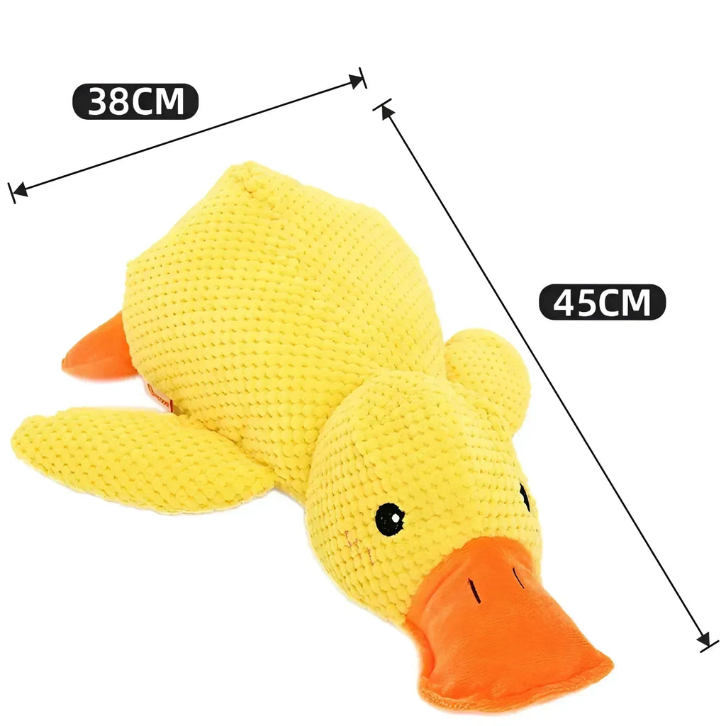 Grande giocattolo di peluche resistente a forma di anatra per cani - Morbido e coccoloso per il comfort