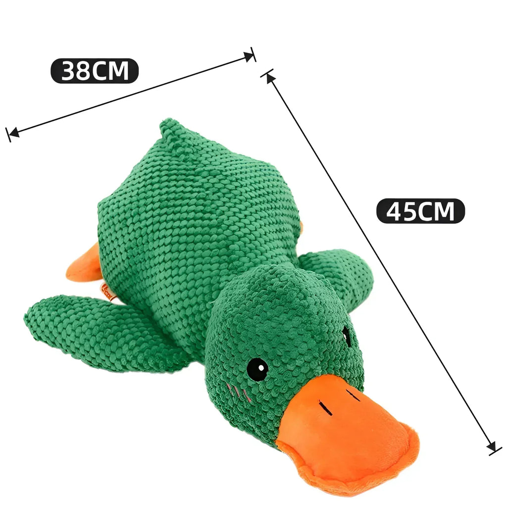 Grande giocattolo di peluche resistente a forma di anatra per cani - Morbido e coccoloso per il comfort