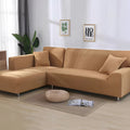 Luxuriöse schwarze Ecksofa-Abdeckung – moderne L-förmige Sofabezug mit Chrombeinen
