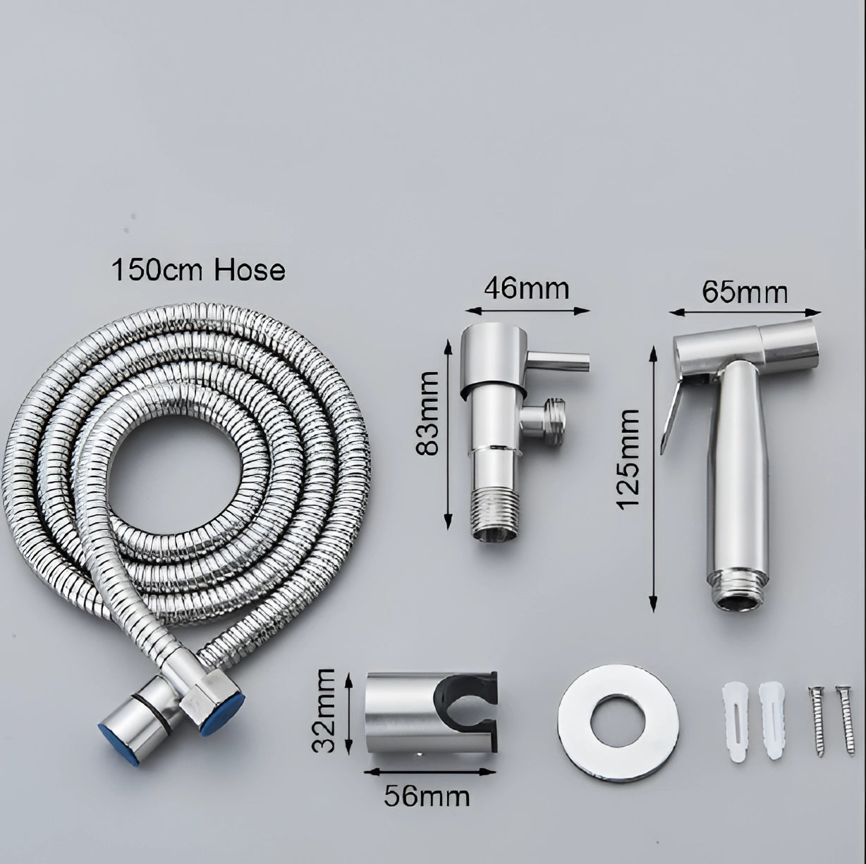 Pulvérisateur de bidet portatif moderne en acier inoxydable - Kit d'installation facile