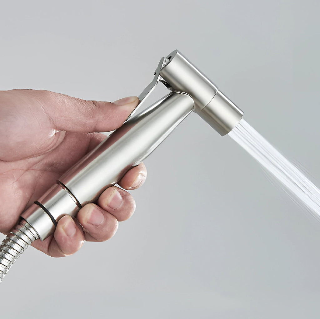 Pulvérisateur de bidet portatif moderne en acier inoxydable - Kit d'installation facile