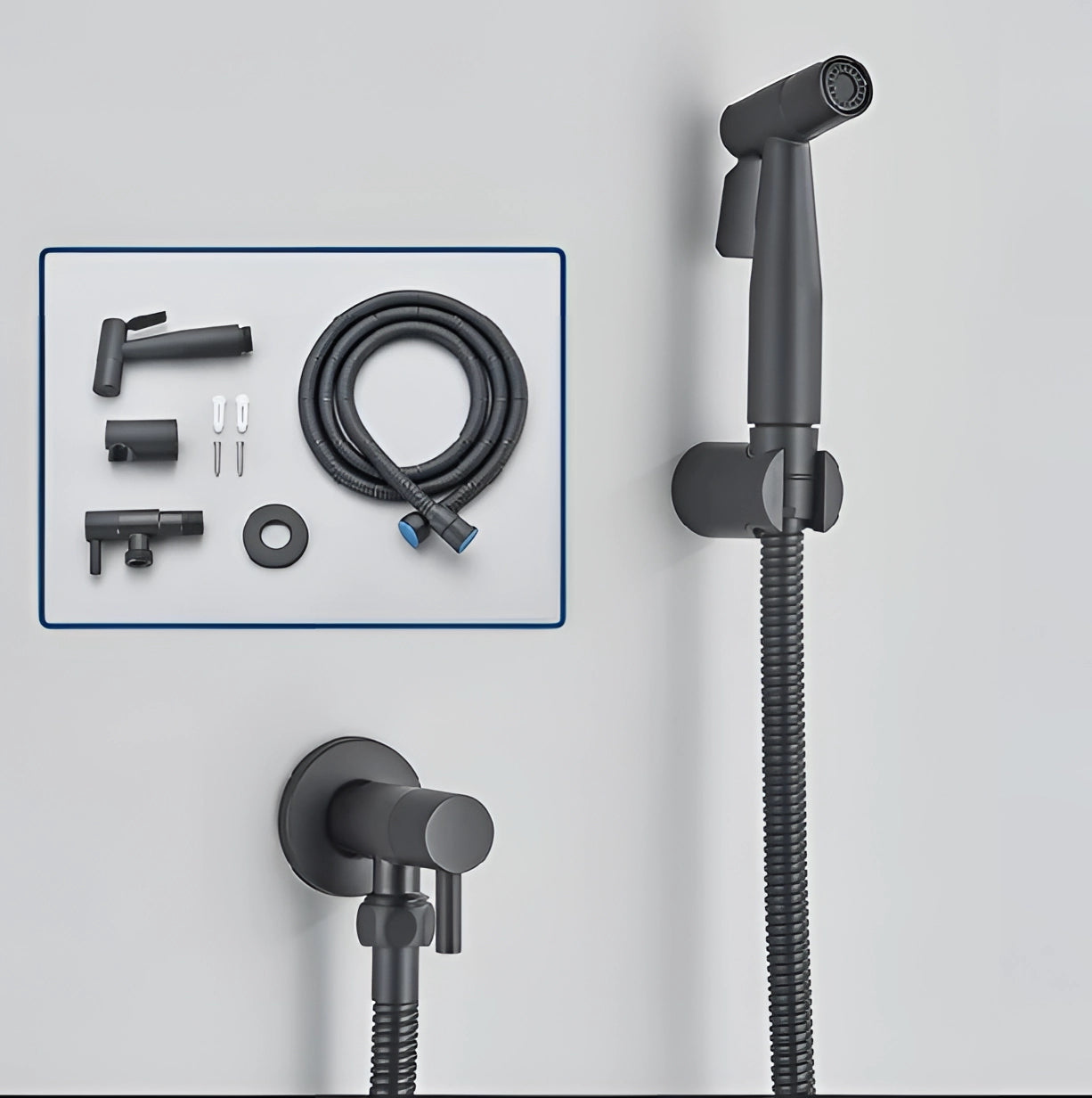 Pulvérisateur de bidet portatif moderne en acier inoxydable - Kit d'installation facile