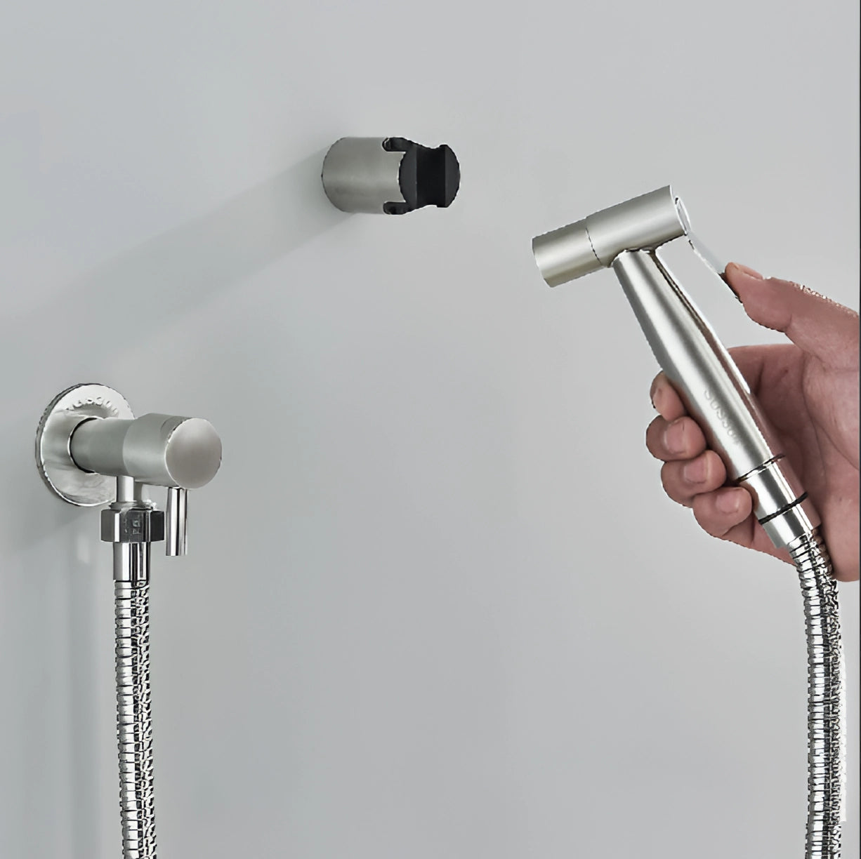 Pulvérisateur de bidet portatif moderne en acier inoxydable - Kit d'installation facile