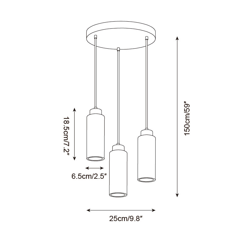 Fioden minimalistisk pendellampe — loftslampe med flere lampehoveder