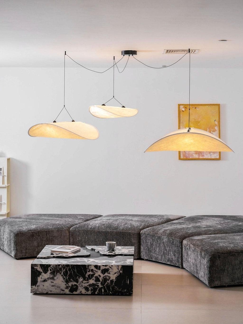 Tense Tyvek Pendant Lamp — Multi-Disc Arrangement