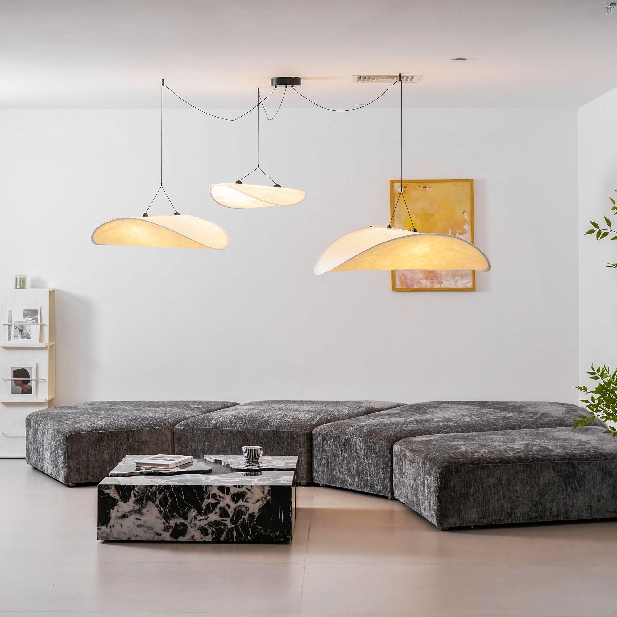 Tense Tyvek Pendant Lamp — Multi-Disc Arrangement
