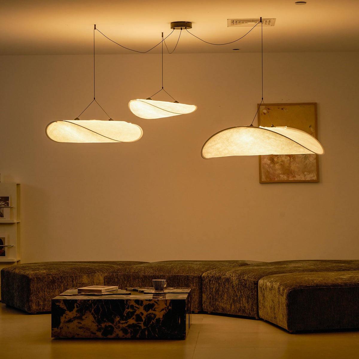 Tense Tyvek Pendant Lamp — Multi-Disc Arrangement