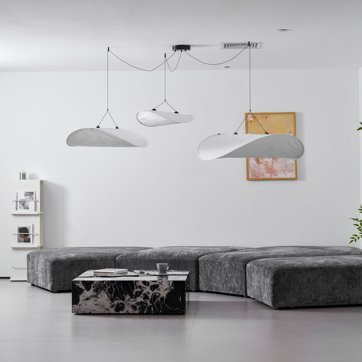 Tense Tyvek Pendant Lamp — Multi-Disc Arrangement