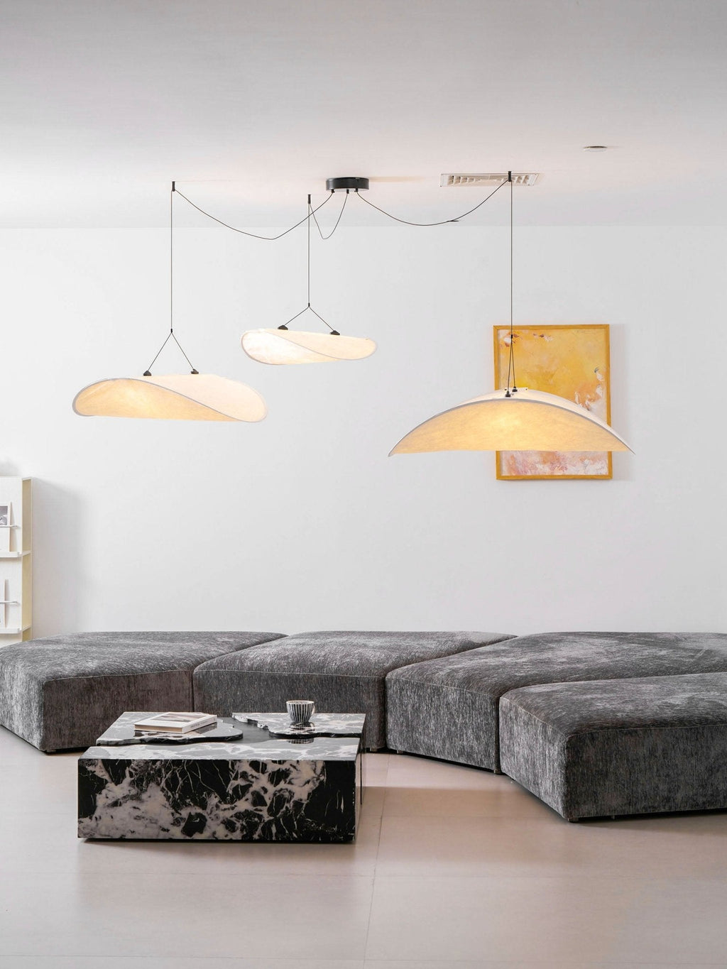 Tense Tyvek Pendant Lamp — Multi-Disc Arrangement