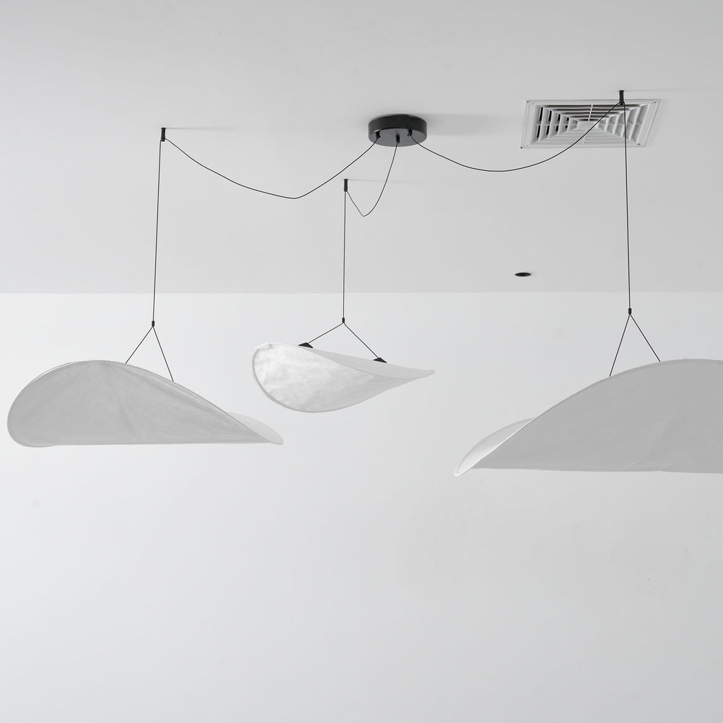Tense Tyvek Pendant Lamp — Multi-Disc Arrangement