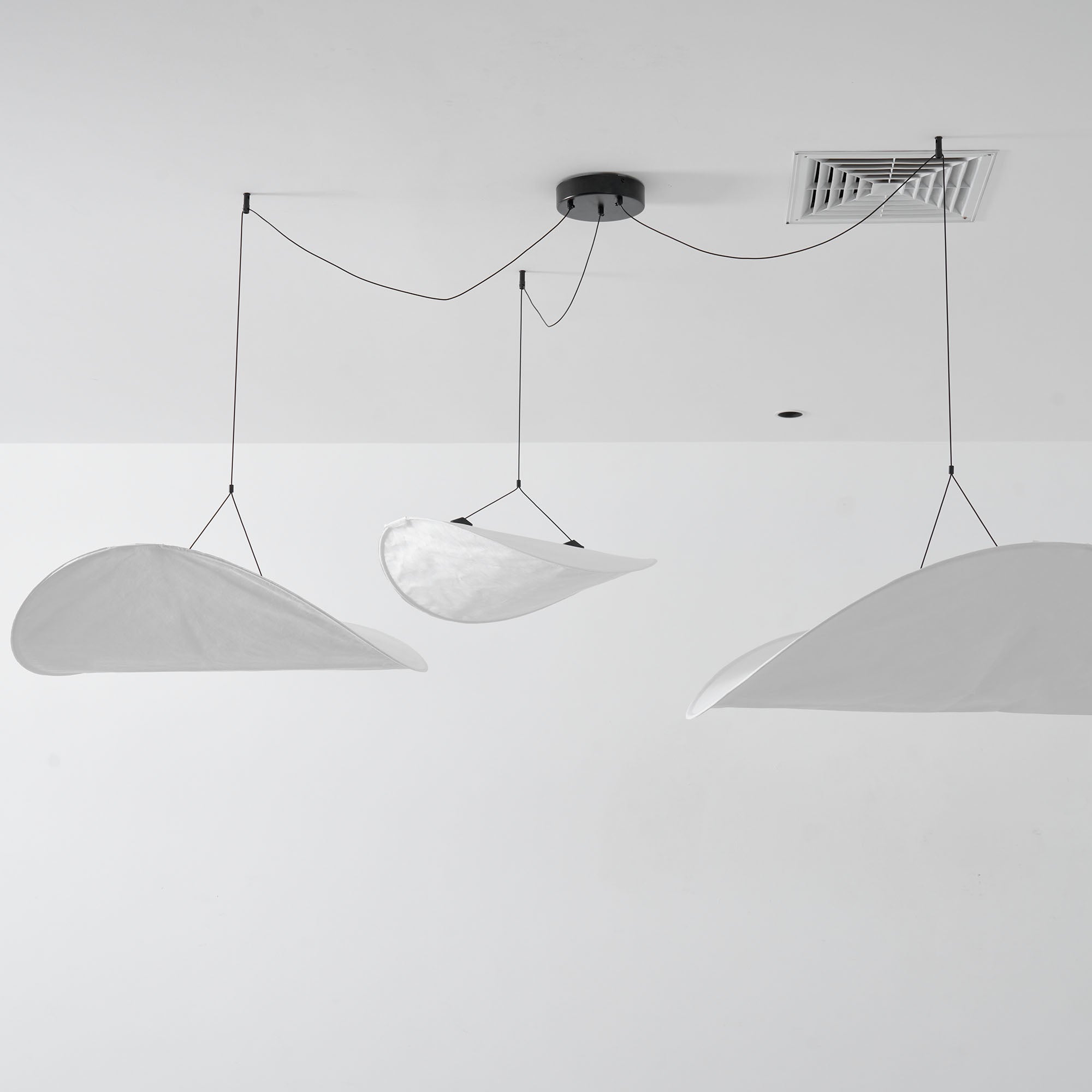 Tense Tyvek Pendant Lamp — Multi-Disc Arrangement