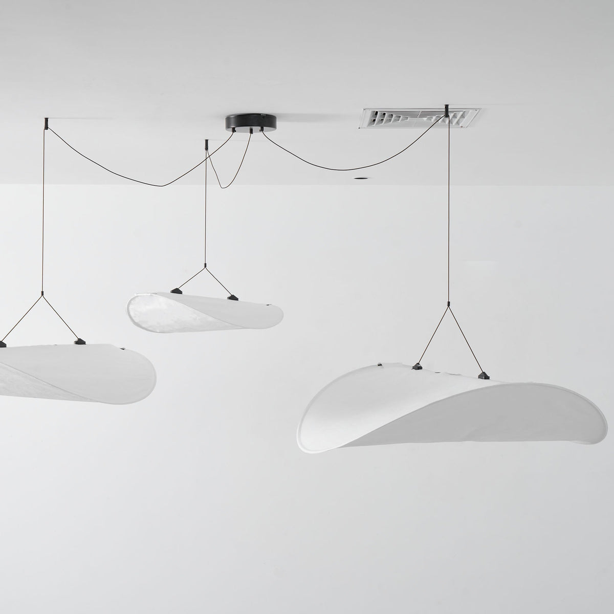 Tense Tyvek Pendant Lamp — Multi-Disc Arrangement