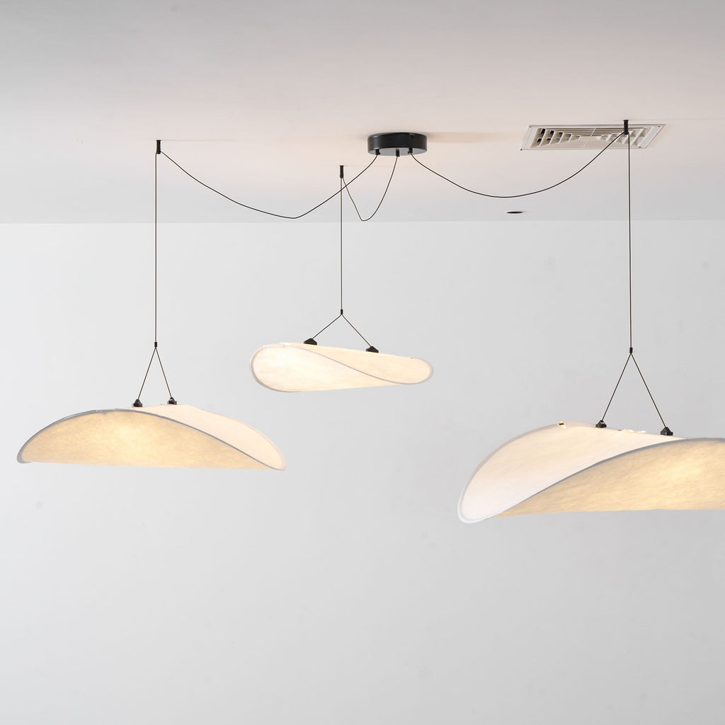 Tense Tyvek Pendant Lamp — Multi-Disc Arrangement