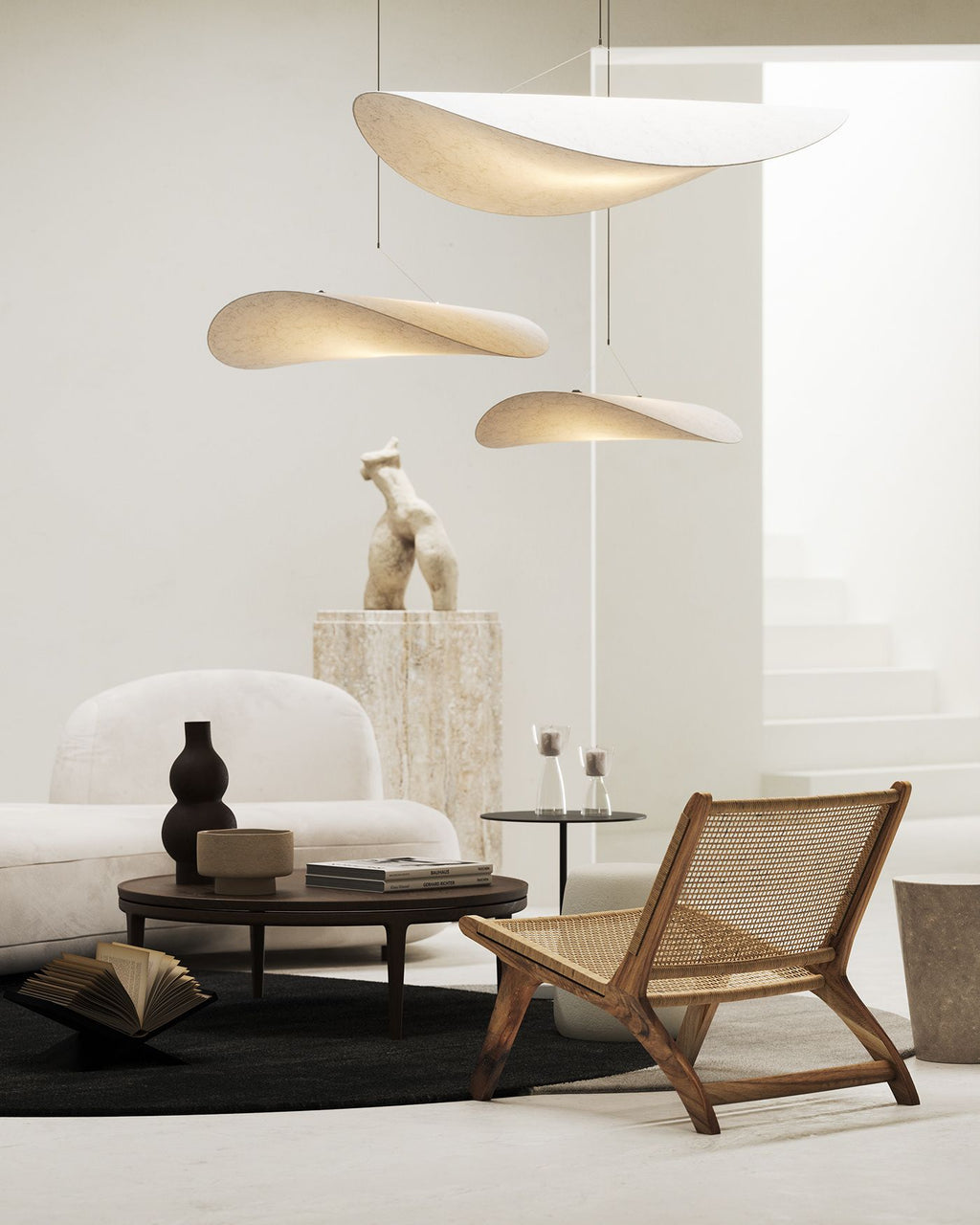 Tense Sculptural Pendant Light — Floating Silhouette & Multi Head Cluster Configuration
