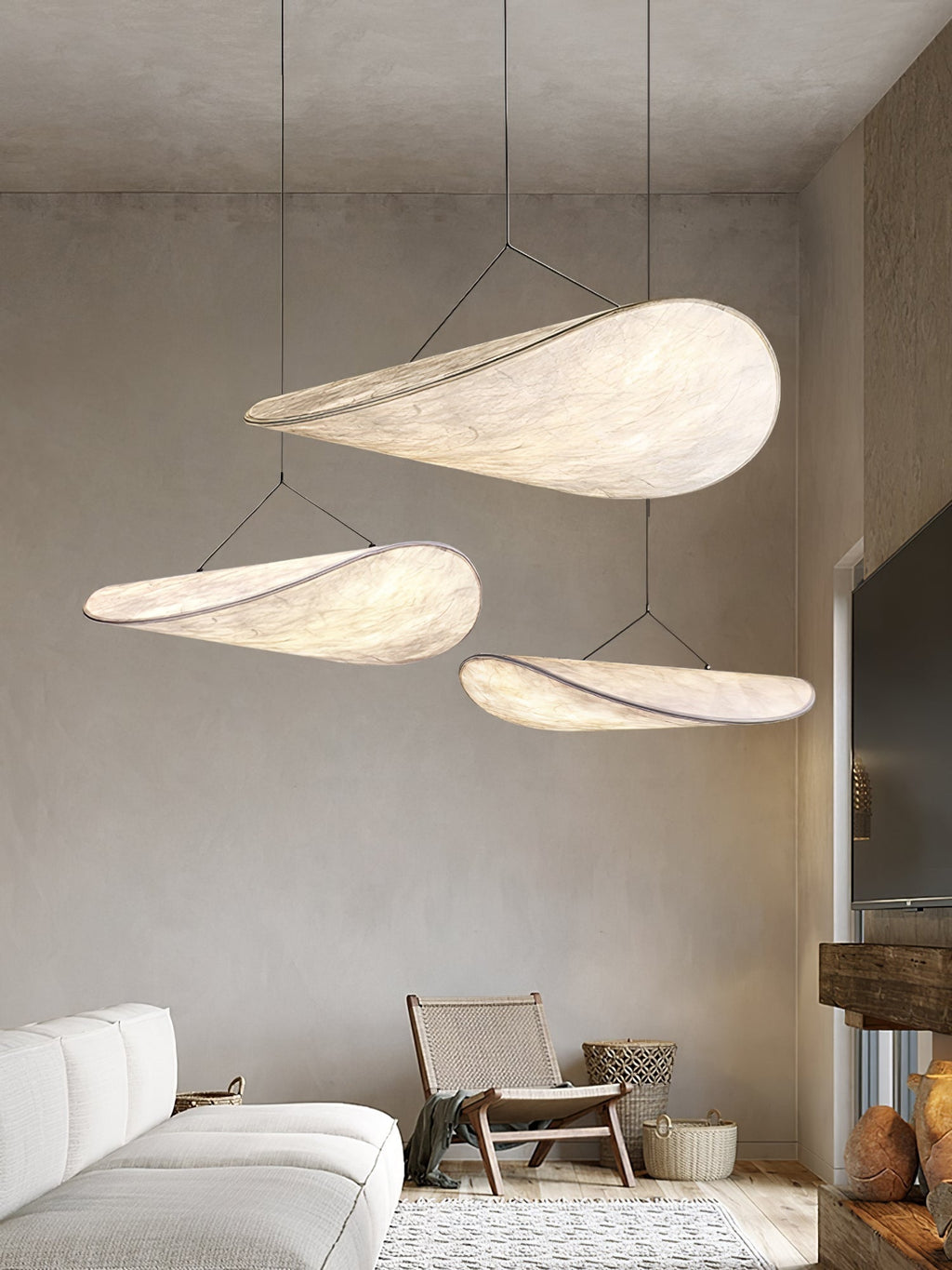Tense Sculptural Pendant Light — Floating Silhouette & Multi Head Cluster Configuration