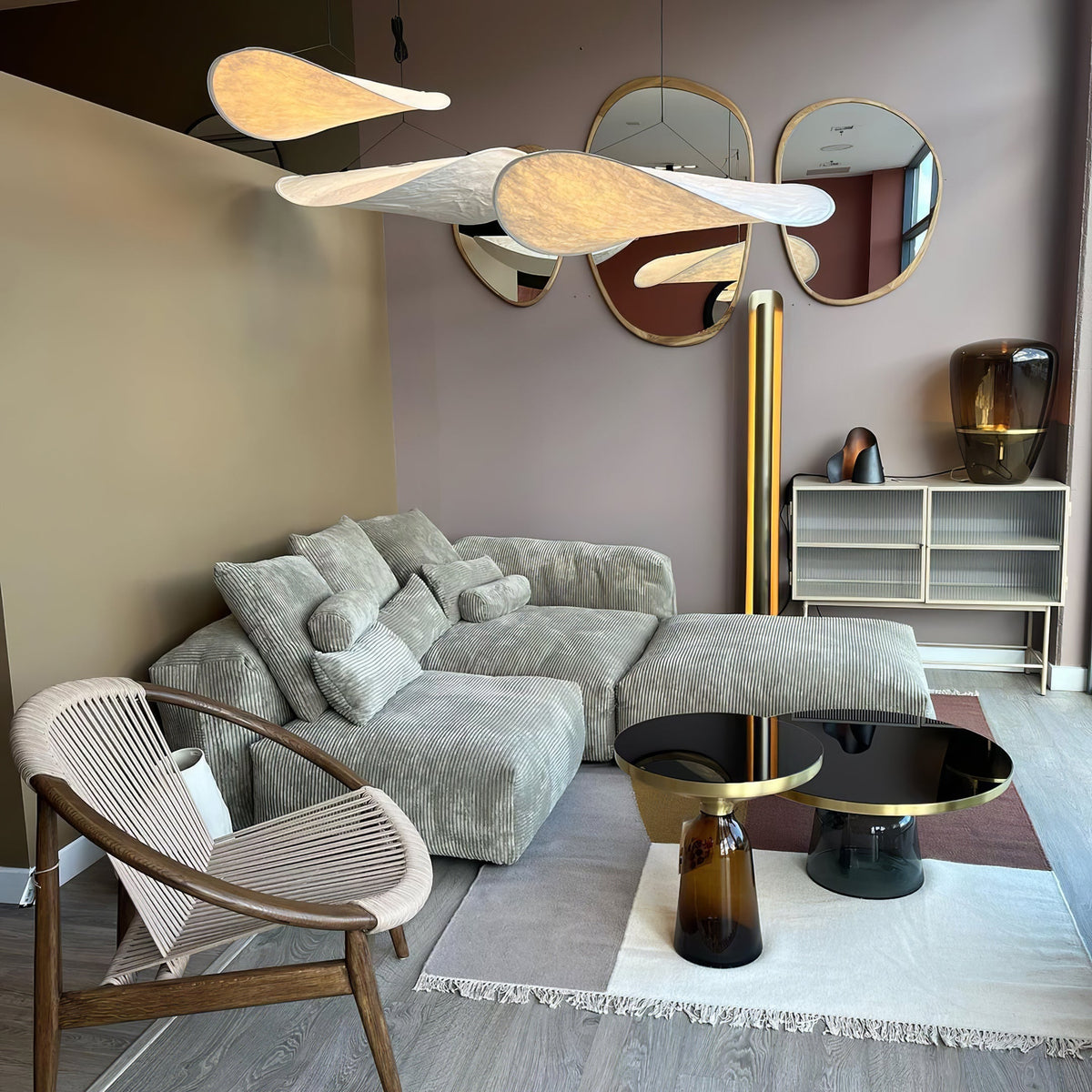 Tense Tyvek Pendant Lamp — Multi-Disc Arrangement