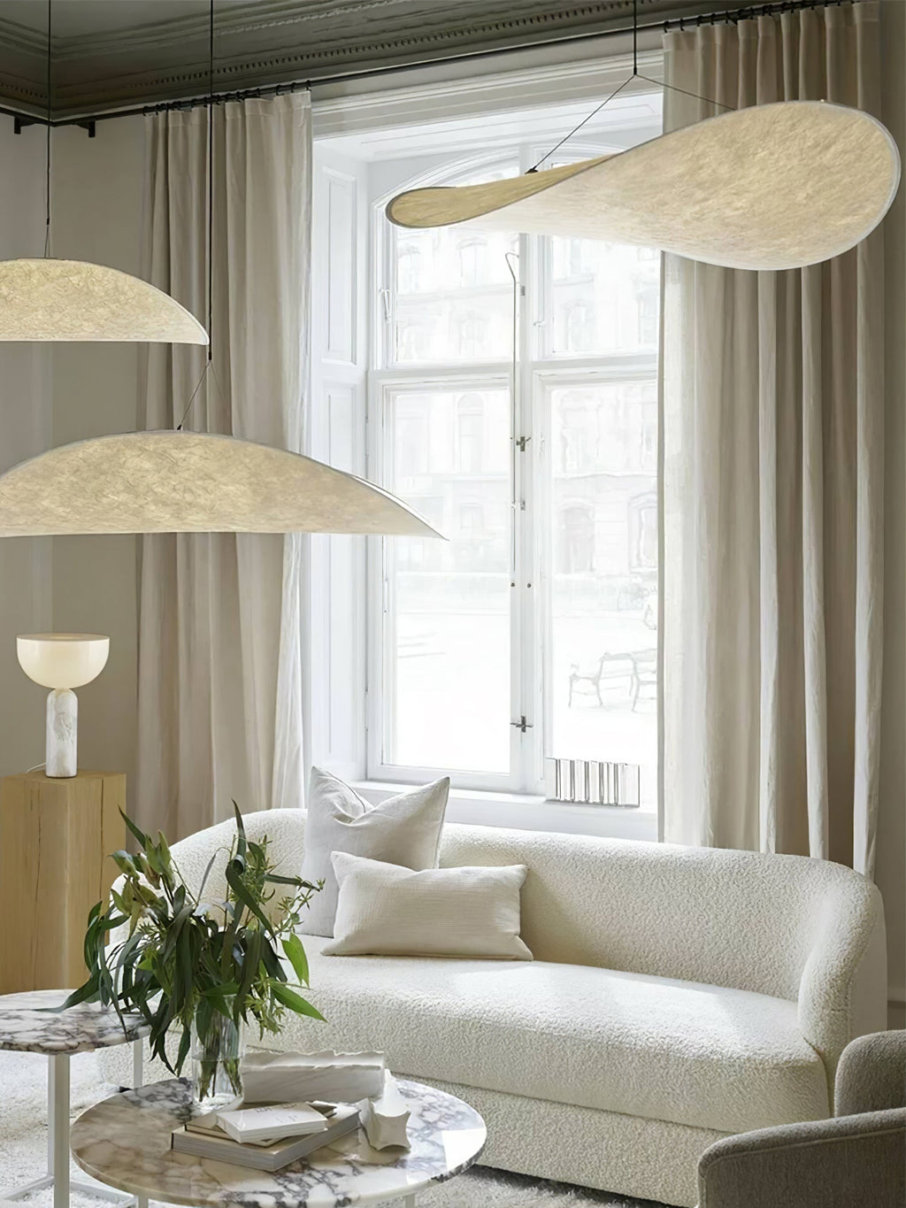 Tense Tyvek Pendant Lamp — Multi-Disc Arrangement