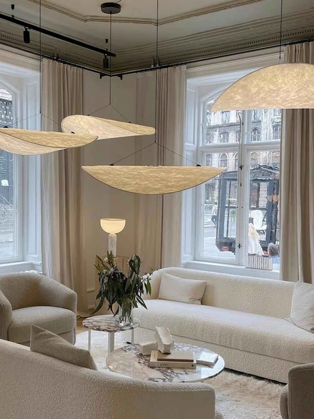 Tense Tyvek Pendant Lamp — Multi-Disc Arrangement