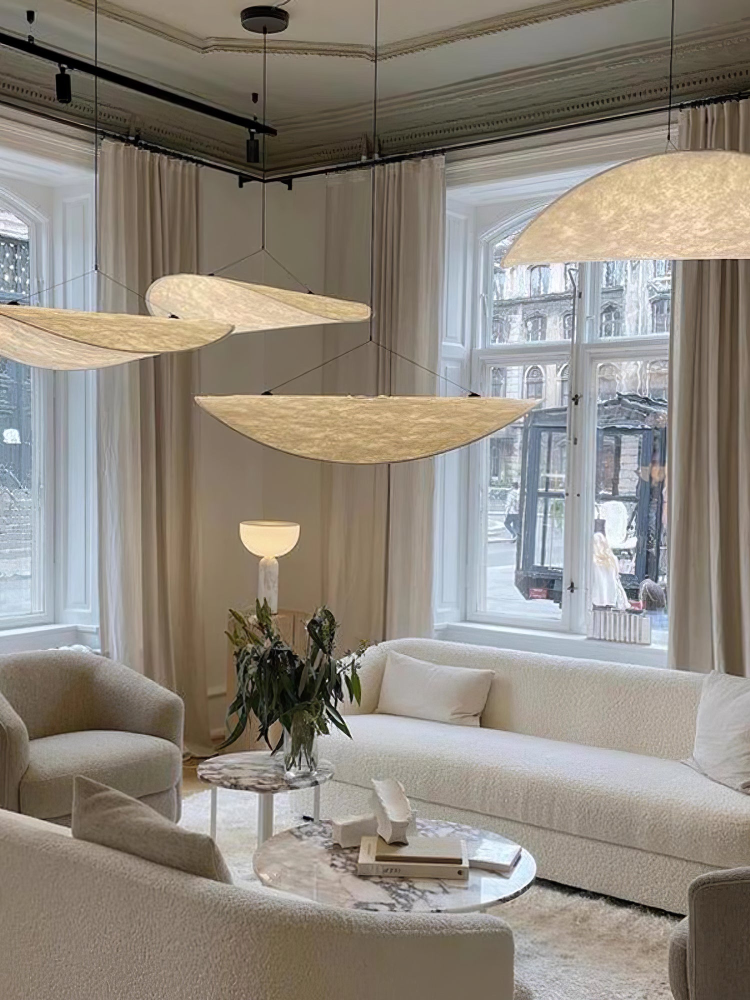 Tense Tyvek Pendant Lamp — Multi-Disc Arrangement