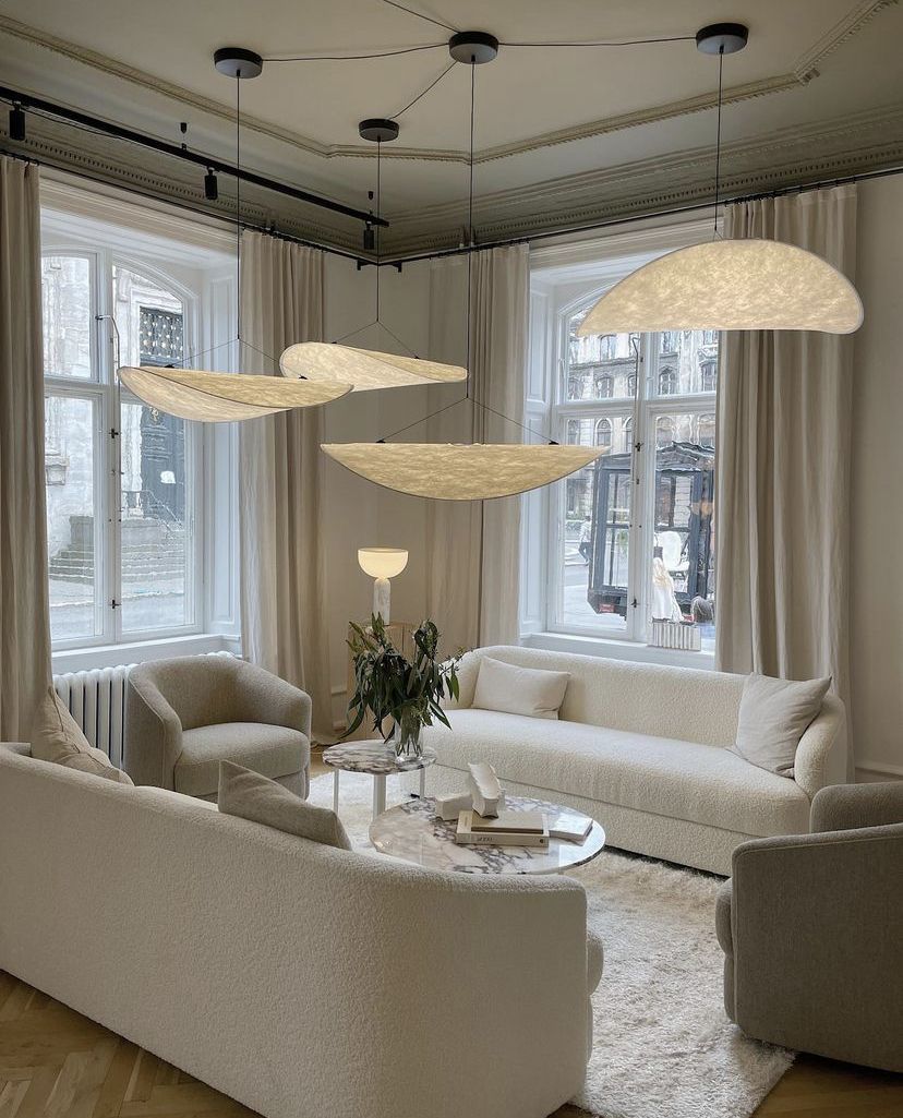 Tense Tyvek Pendant Lamp — Multi-Disc Arrangement