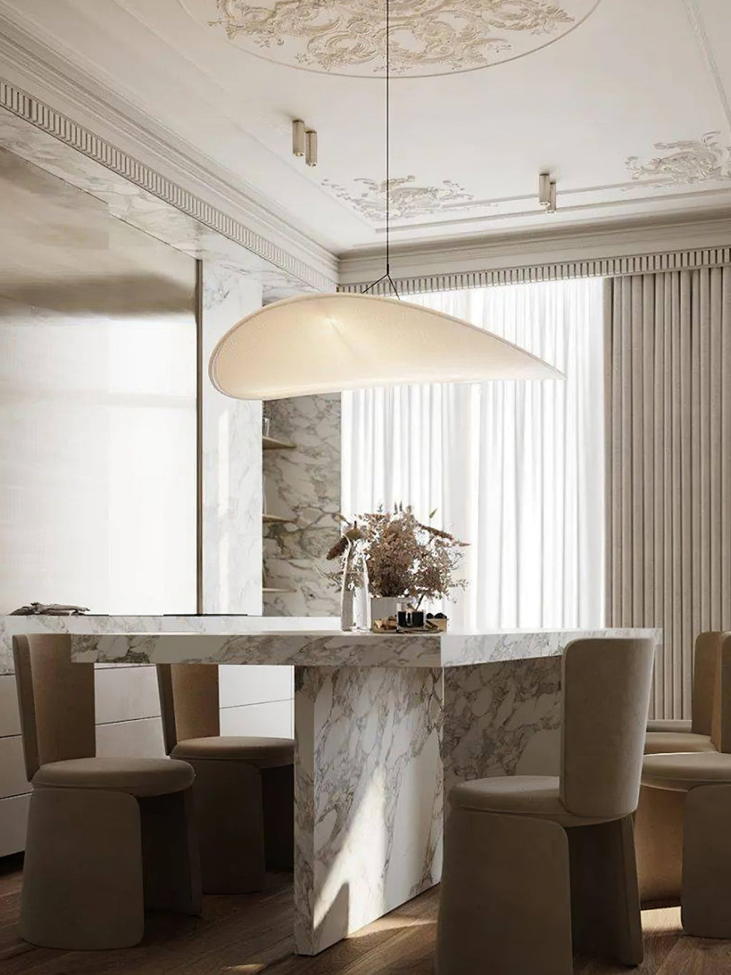 Tense Sculptural Pendant Light — Floating Silhouette & Multi Head Cluster Configuration