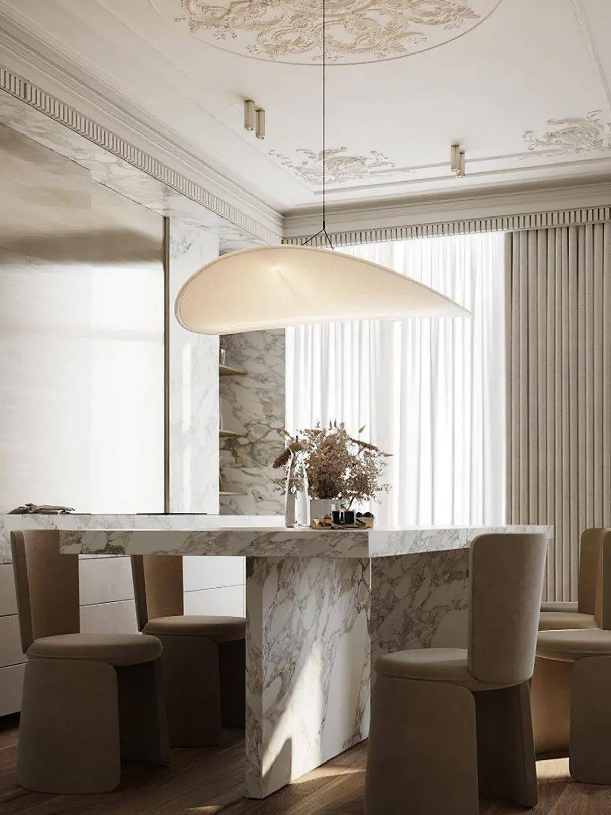 Tense Tyvek Pendant Lamp — Multi-Disc Arrangement