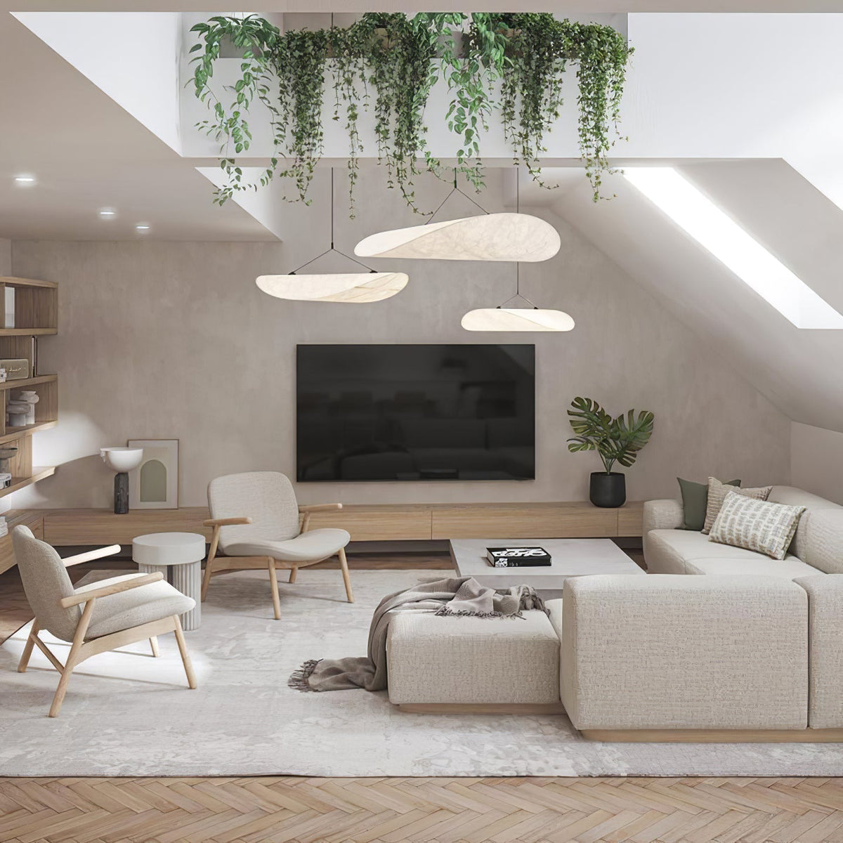 Tense Tyvek Pendant Lamp — Multi-Disc Arrangement