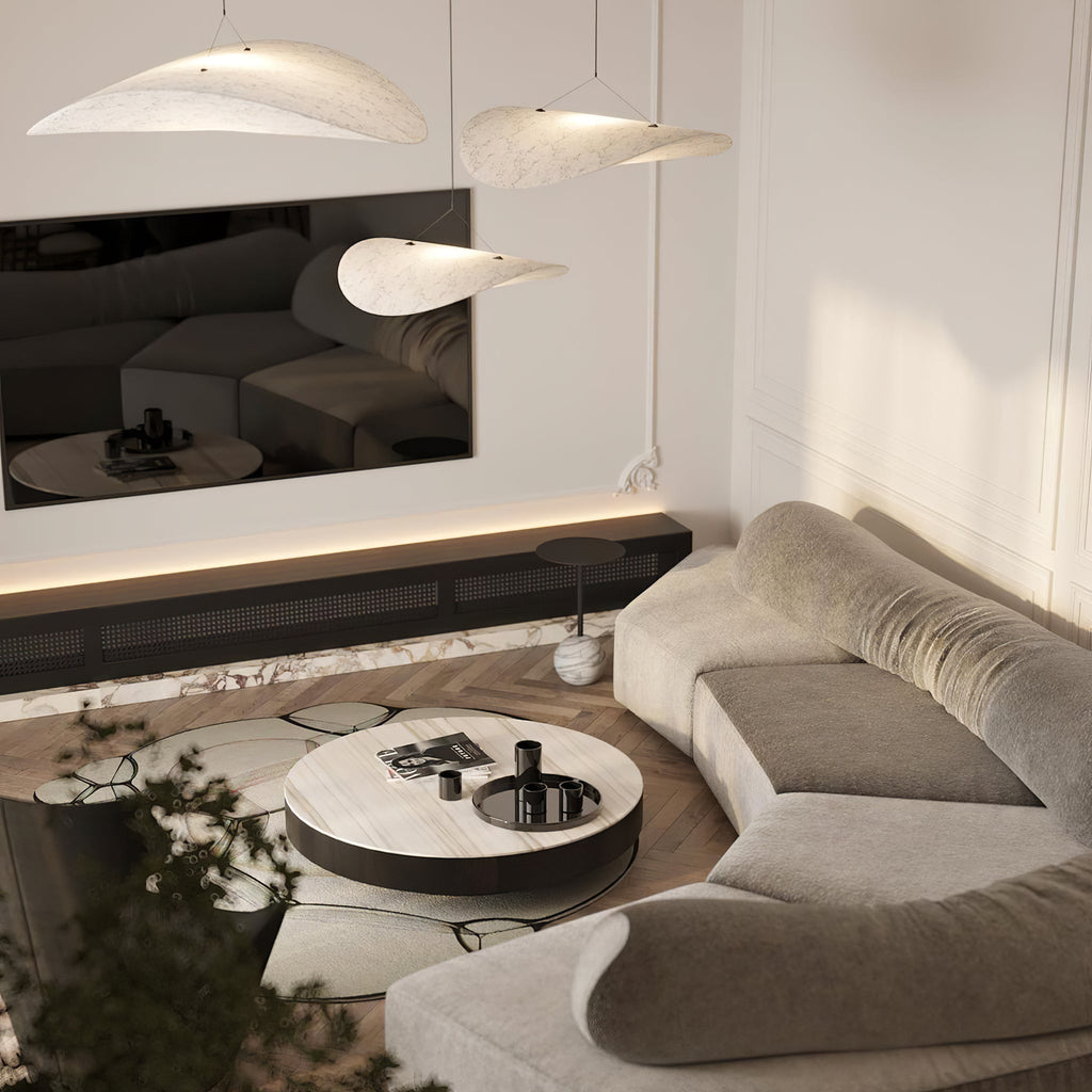 Tense Tyvek Pendant Lamp — Multi-Disc Arrangement