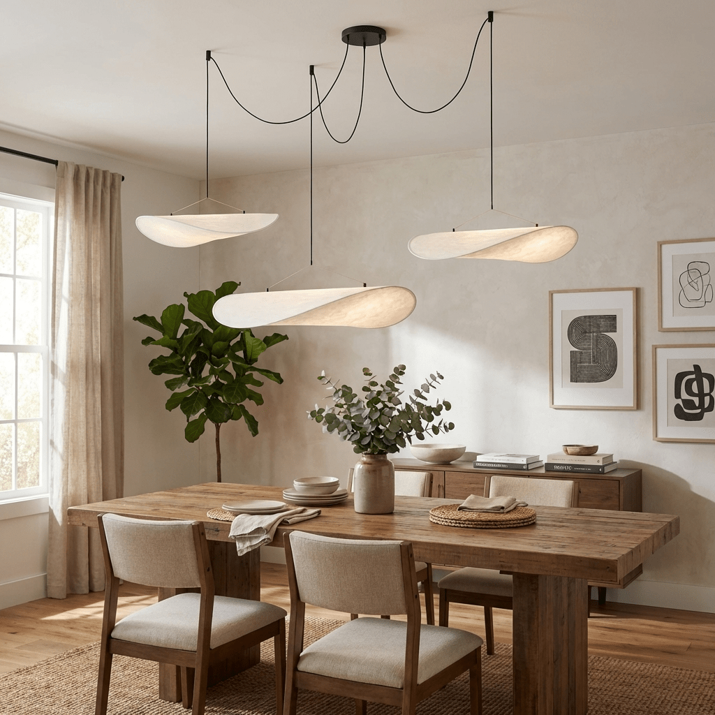 Tense Sculptural Pendant Light — Floating Silhouette & Multi Head Cluster Configuration
