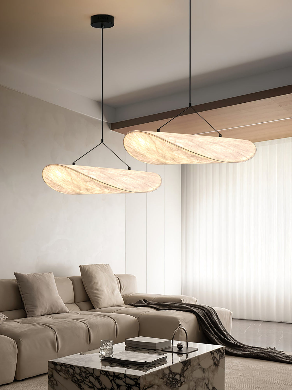 Tense Sculptural Pendant Light — Floating Silhouette & Multi Head Cluster Configuration