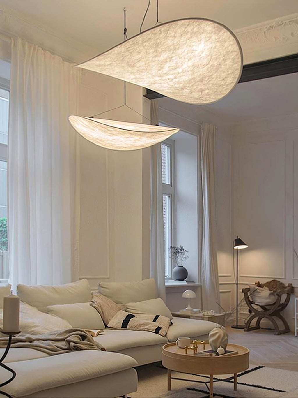 Tense Sculptural Pendant Light — Floating Silhouette & Multi Head Cluster Configuration