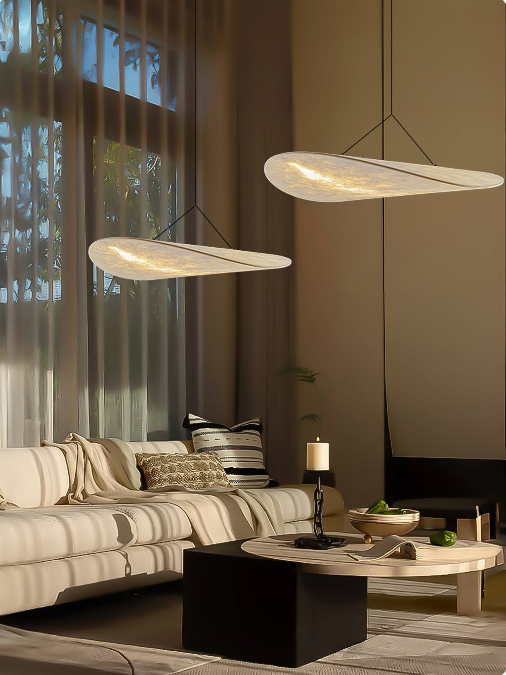 Tense Sculptural Pendant Light — Floating Silhouette & Multi Head Cluster Configuration