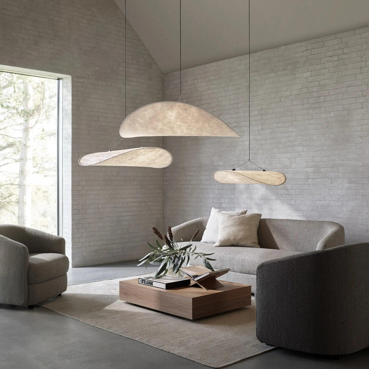 Tense Tyvek Pendant Lamp — Multi-Disc Arrangement