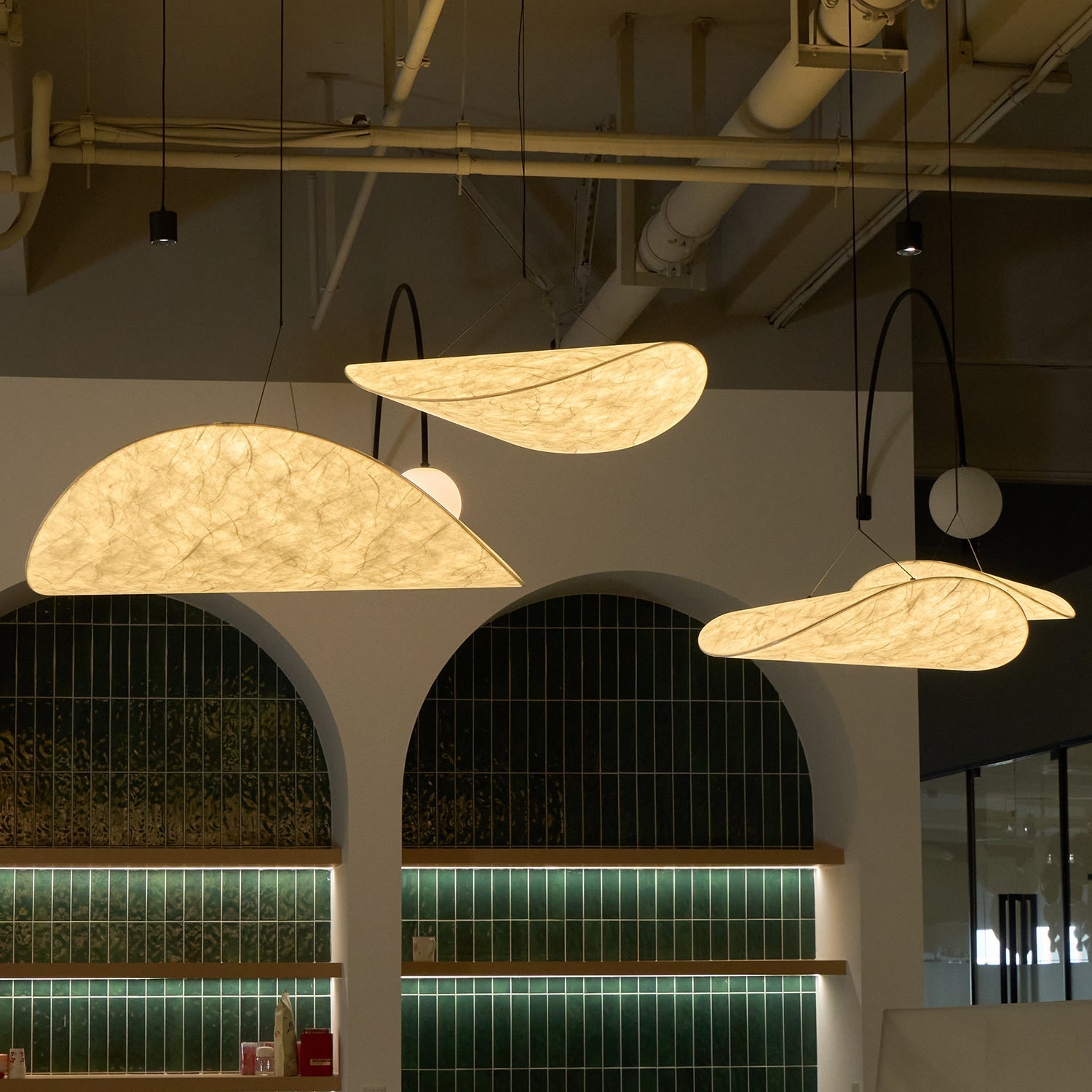 Tense Sculptural Pendant Light — Floating Silhouette & Multi Head Cluster Configuration