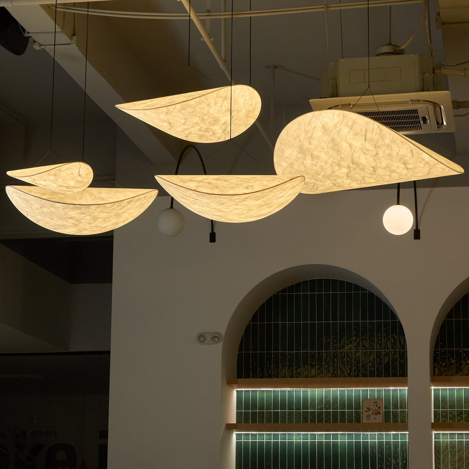 Tense Sculptural Pendant Light — Floating Silhouette & Multi Head Cluster Configuration