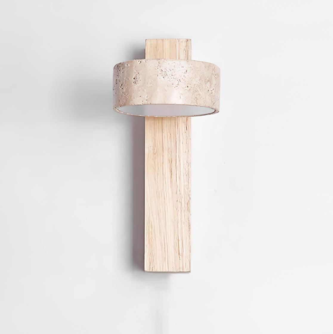 Ritta Wall Light Yellow Travertine Wood Beam