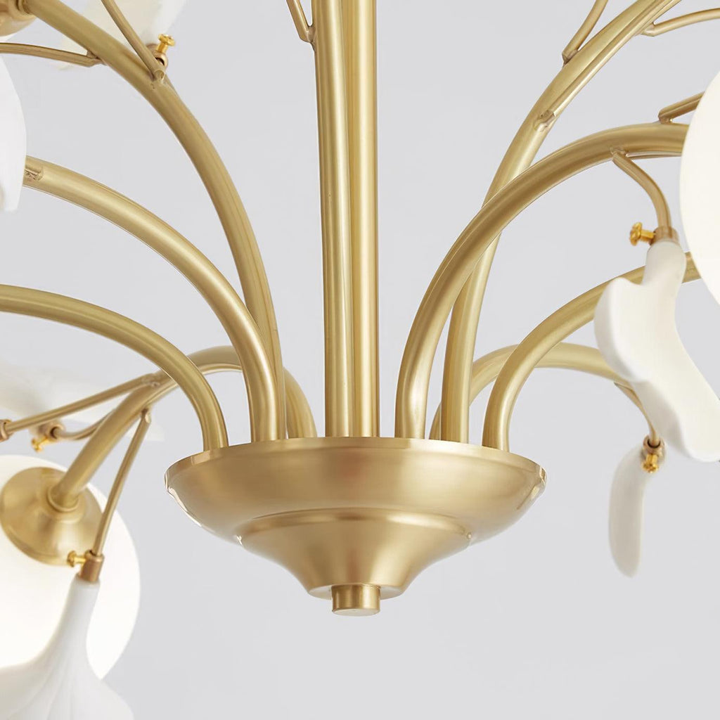 Thalassa Gingko Chandelier — Multi-Arm Design with Central Column