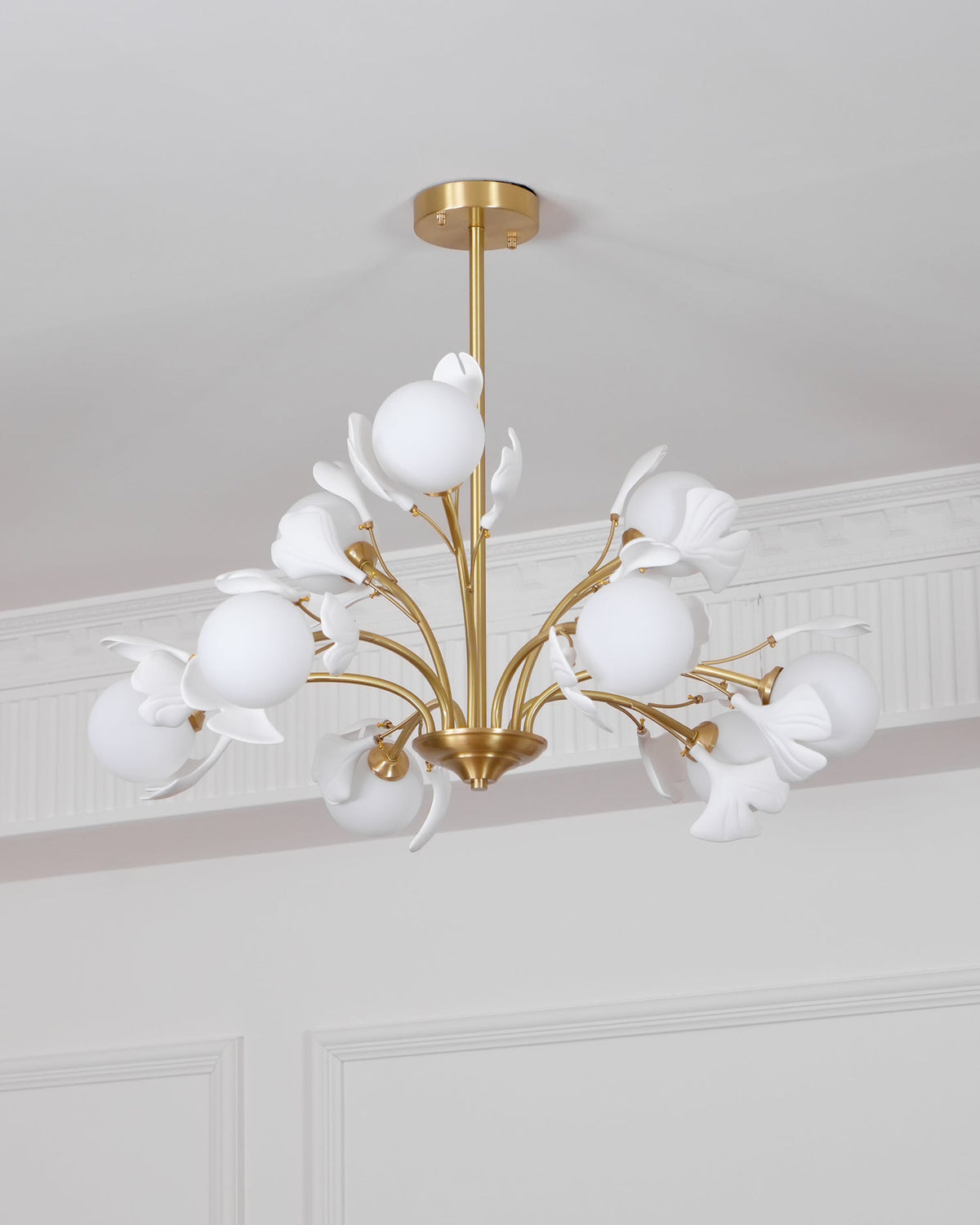 Thalassa Gingko Chandelier — Multi-Arm Design with Central Column