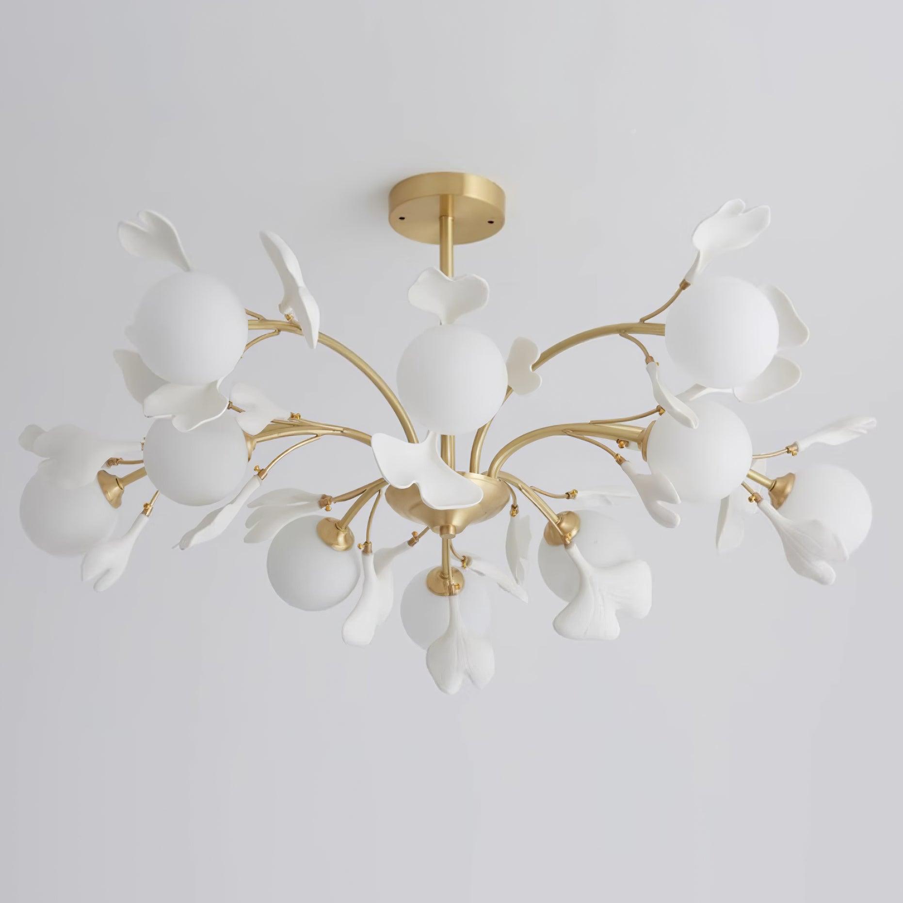 Thalassa Gingko Chandelier — Multi-Arm Design with Central Column