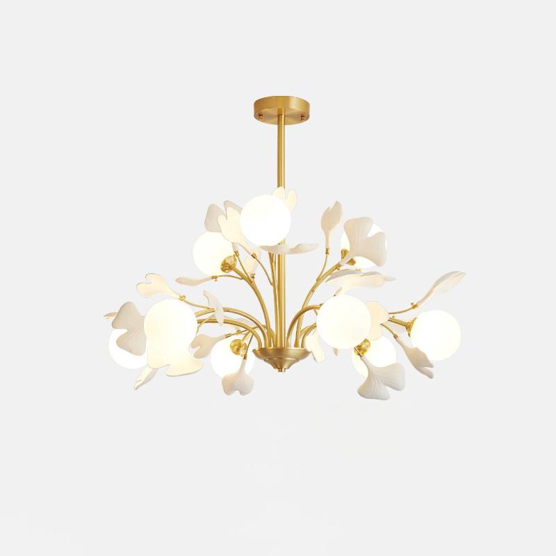 Thalassa Gingko Chandelier — Multi-Arm Design with Central Column