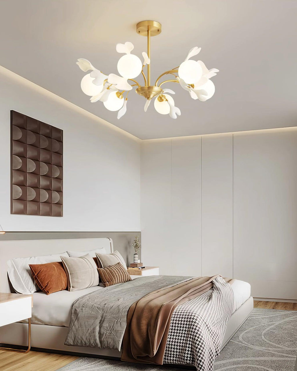Thalassa Gingko Chandelier — Multi-Arm Design with Central Column