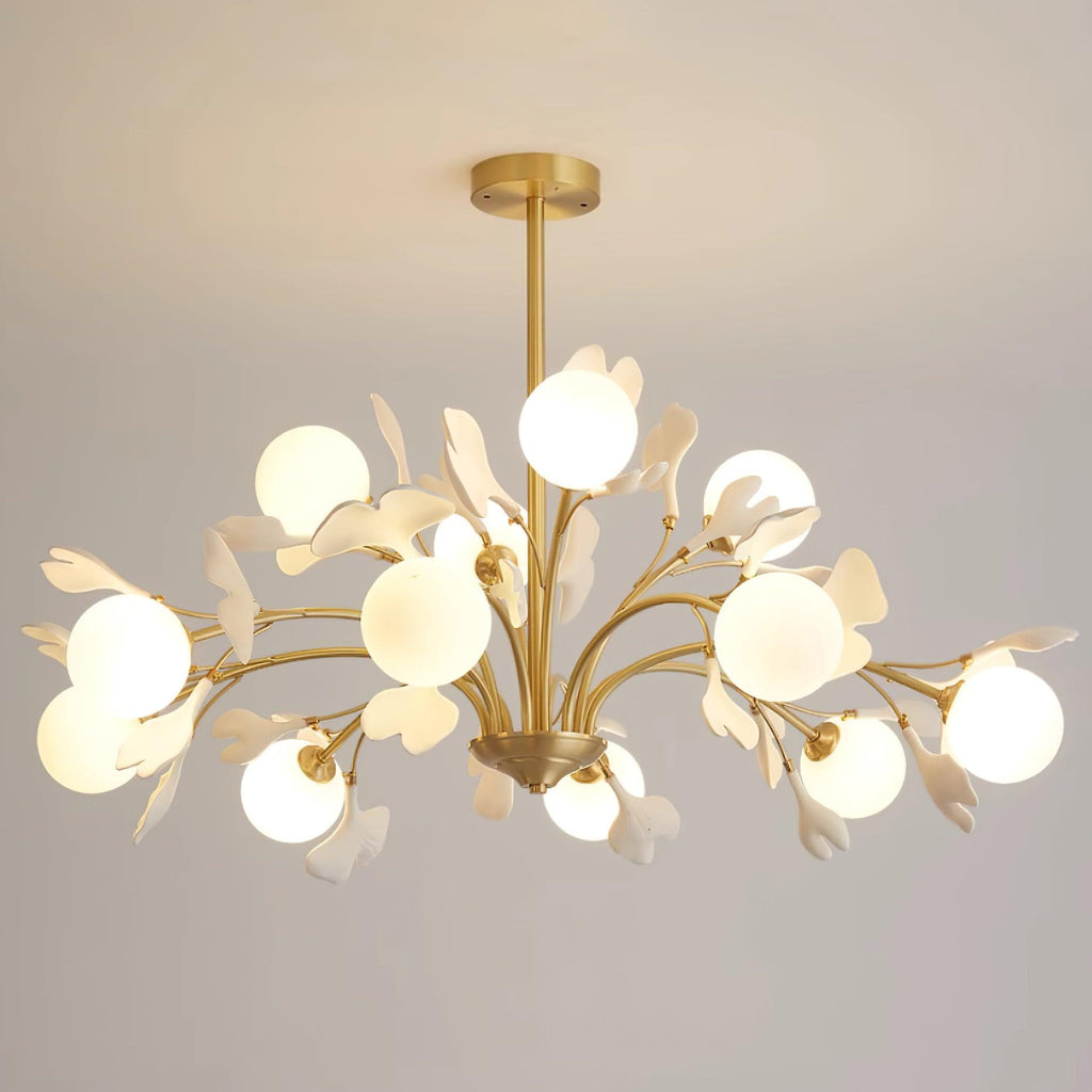 Thalassa Gingko Chandelier — Multi-Arm Design with Central Column